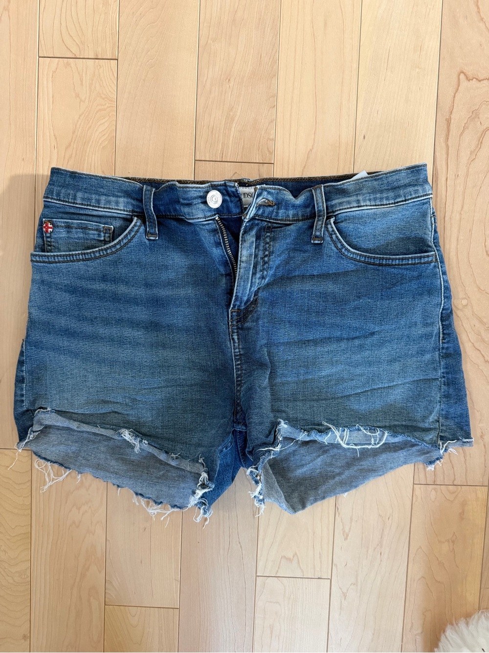 Hudson Jeans Dark Blue Distressed Denim Shorts